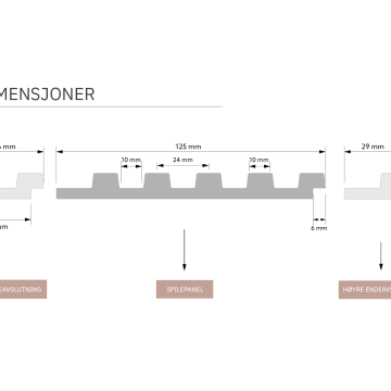 Spilepanel L0105 - Naturlig Eik - fra Deco Systems